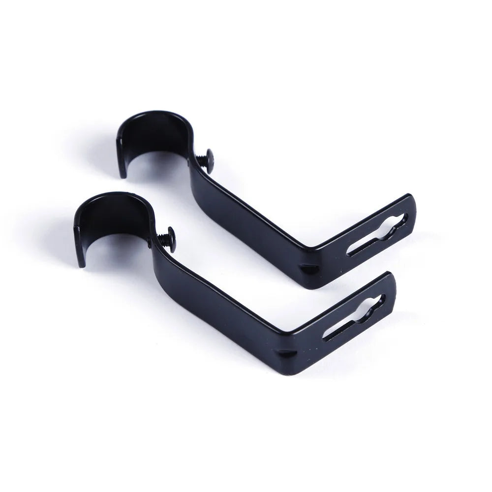 rideau barre noir moderne clips vis écrous support tringle robuste métal