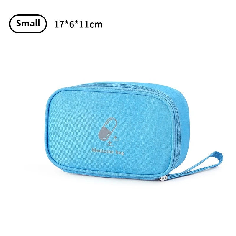 sac médicaments portable bleu clair rose gris réutilisable moderne pratique