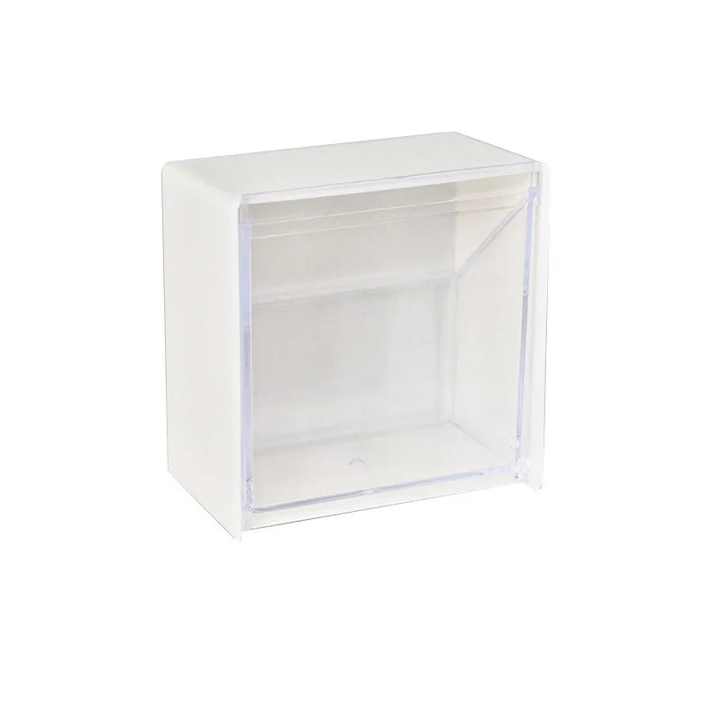 boîtes rangement murales adhésives blanches modernes éponges coton poudre vernis ongles rechargeables plastique