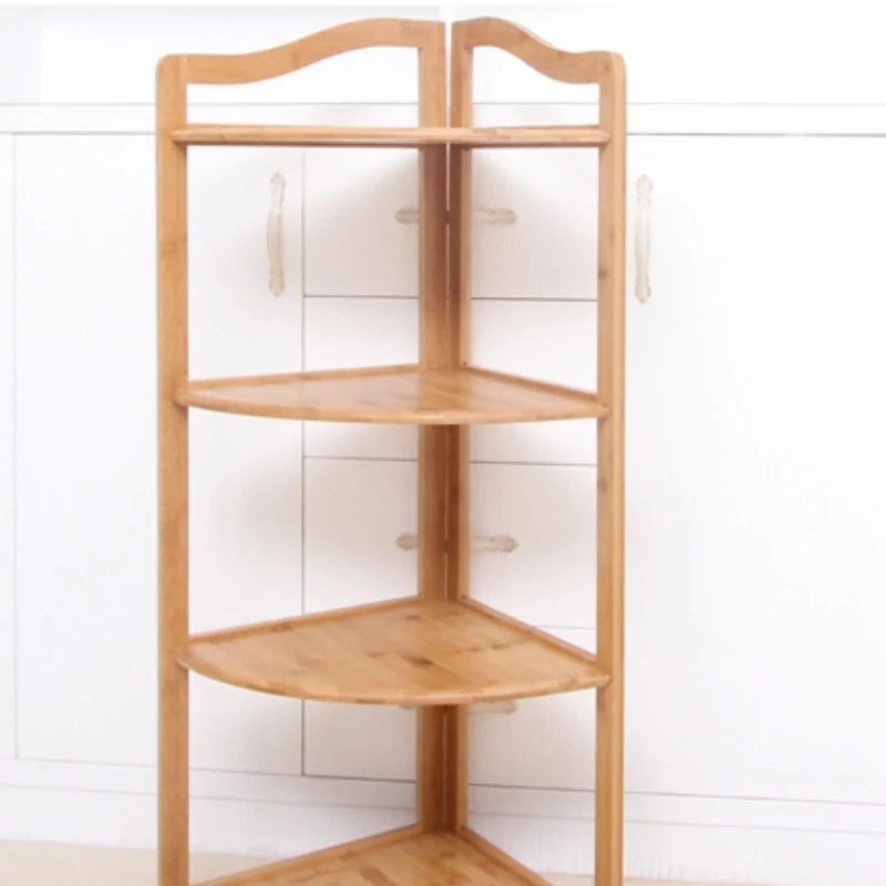 étagère d'angle moderne étagères murales sans perçage bois clair naturel étages rangement cuisine chambre