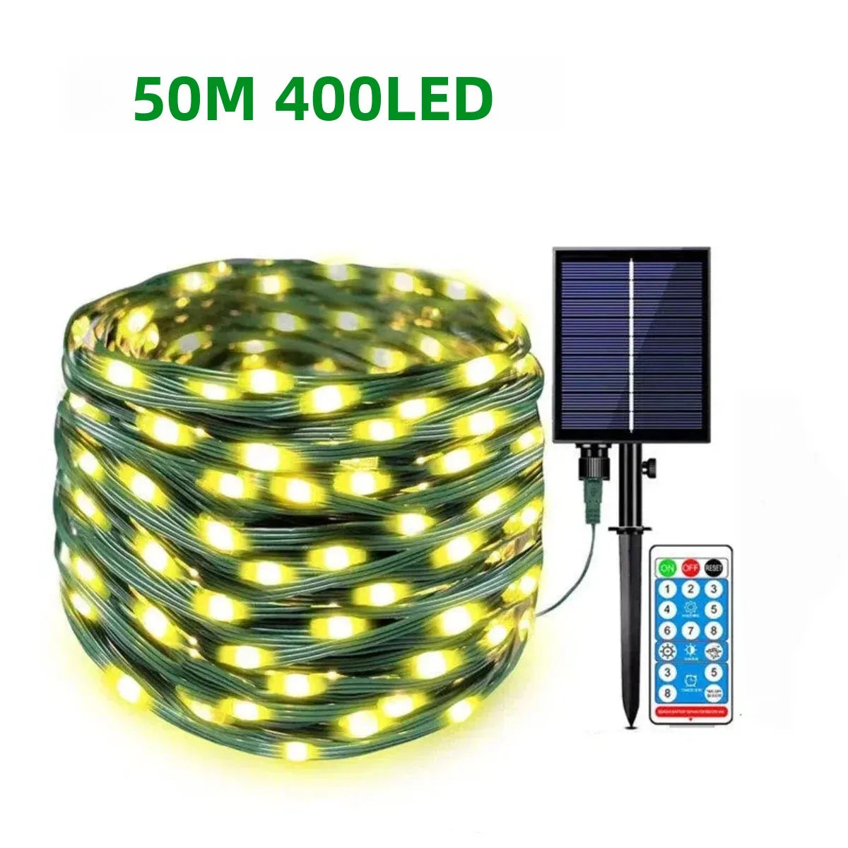 guirlande lumineuse led solaire modes multicolore moderne télécommande étanche ip65