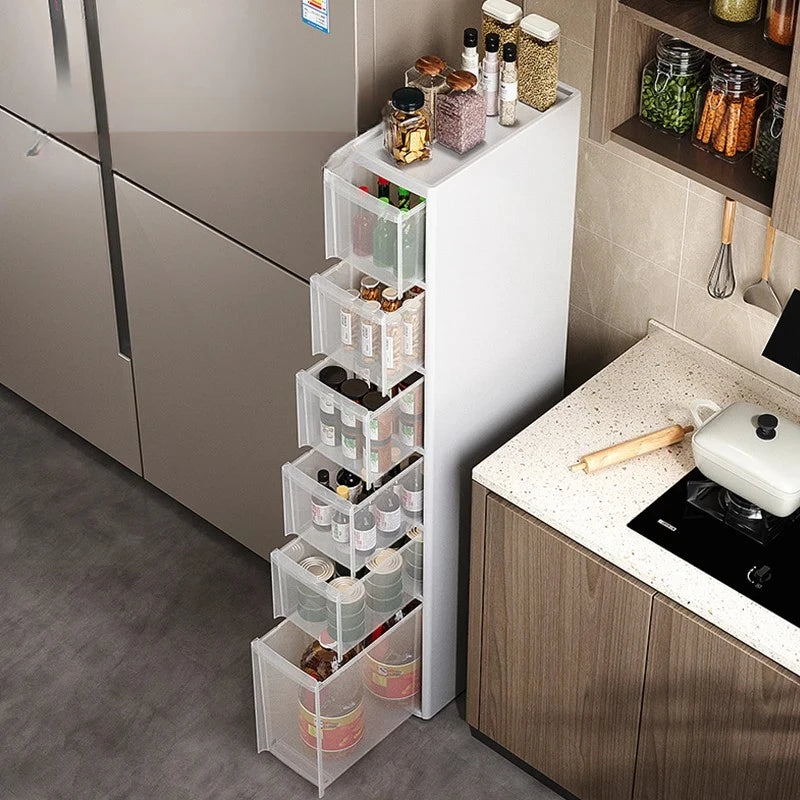 rangements modular meuble blanc transparent conteneurs etiquettes cuisine moderne 14cm 16cm 20cm
