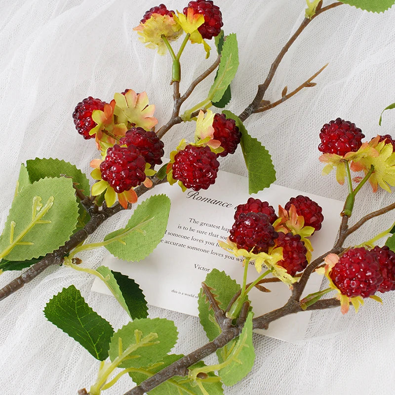 Branche de baies brunes artificielles pour décoration festive