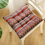 coussin siège carré rond couleur rouge bleu motif aztèque ethnique tissu polyester tat opaque