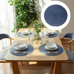 placemats ronds tissés noir bleu marine moderne résistants taches antidérapants lavables été table dîner
