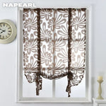 rideaux fleuris polyester translucides bohème fenêtre extérieure facile moderne blanc marron bleuclair decoration interieur