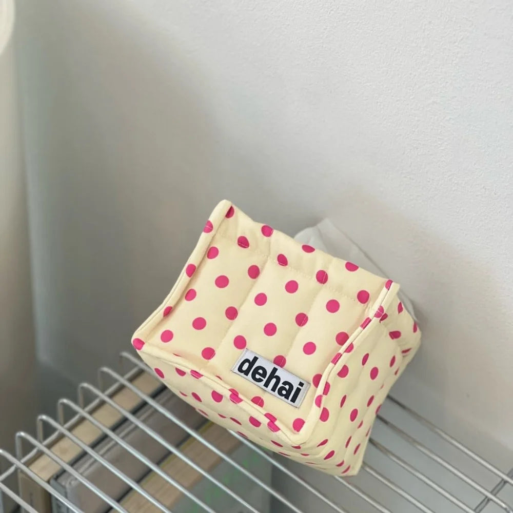 boîte rangement moderne bleu clair jaune clair blanc rayures fines tissu amovible pratique sans