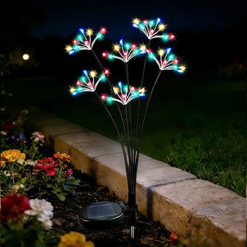 lumière solaire dorée moderne fleurs branches jardin extérieur camping décoration festive led ip65