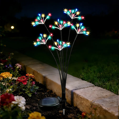 lumière solaire dorée moderne fleurs branches jardin extérieur camping décoration festive led ip65