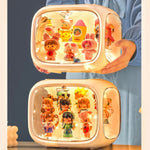 boîtes présentation transparentes modernes figurines blanc empilables rangement organisation jouets