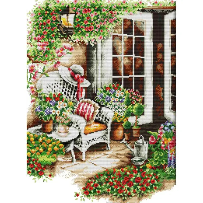 toile broderie floral paysagère multicolore traditionnelle accessoires intérieurs coton broderie DIY