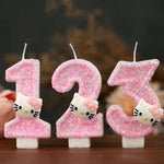 bougies forme chat pailletées rose pâle blanc mariage anniversaire décoratives enfantines