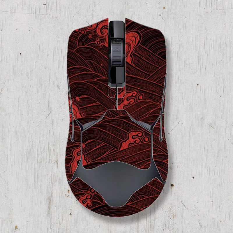 souris gamer antidérapante adhésive caoutchouc graphique moderne noir rouge bleu