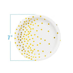 assiettes papier dorées points blancs serviettes festives moderne mariage anniversaire noël