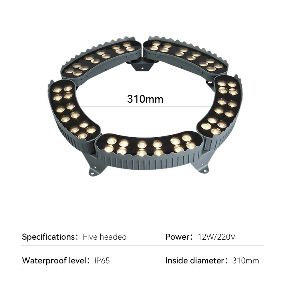 projecteur extérieur led aluminium ip65 spot arbre noir moderne éclairage paysager 210mm 310mm 380mm
