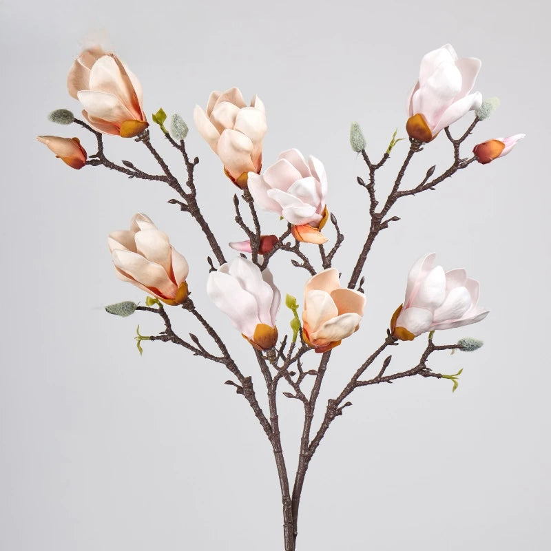 décoration intérieure branche artificielle magnolia blanc rose feuilles naturelles maison mariage anniversaire
