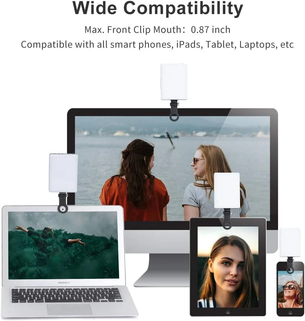 lampe led portable blanche moderne clip avant diffusion direct brightness buttons charge interfaces