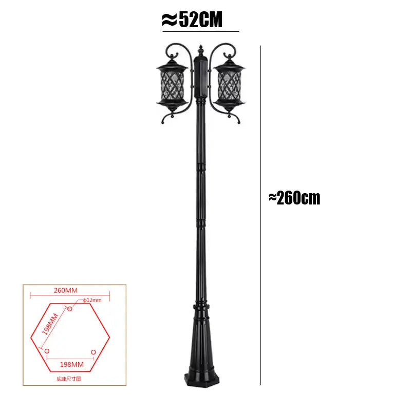 lampadaire extérieur led noir bronze argent grille ajourée classique éclairage public
