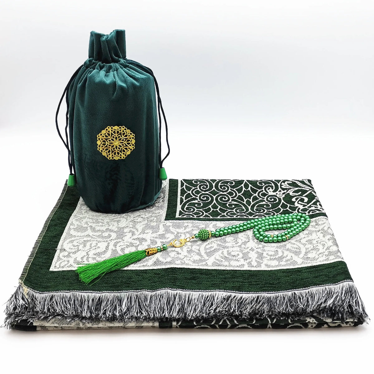 tapis prière ornements floraux rouge gris noir pochette prière traditionnel résistant lavage main İslam