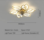 plafonnier moderne or noir feuilles stylisées led télécommande flux lumineux 2000 82000 tension 110