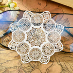 Napperon papier mandala utilisé en scrapbooking