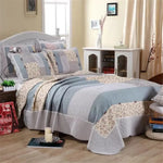 couvre lit patchwork coton floral vert beige rose matelassé maison hiverversible machine laver