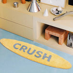 tapis moderne vert foncé jaune lettres brodées doux moelleux non glissant salon chambre bain