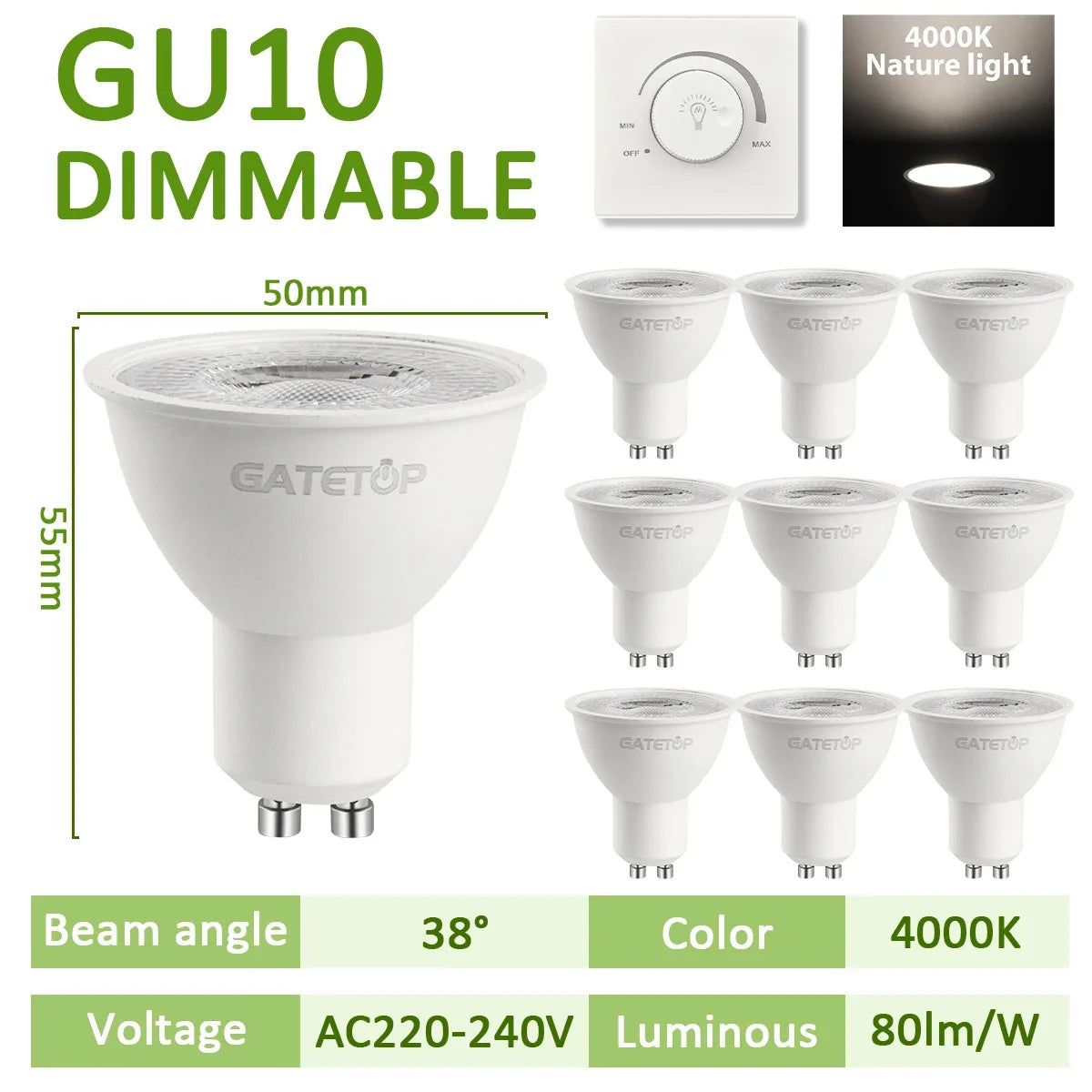 ampoule led gu10 blanc moderne rail éclairage intérieur maison chambre salon projecteur 50w