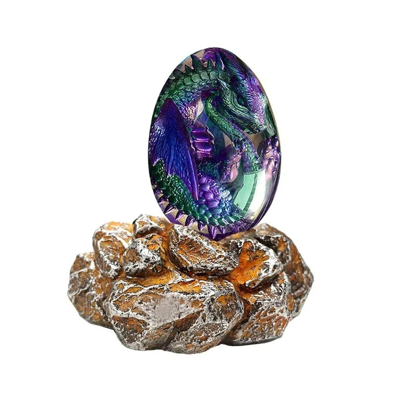 œufs dragon vert orange bleu violet réaliste écailles détails fins décor maison cadeau fantastique