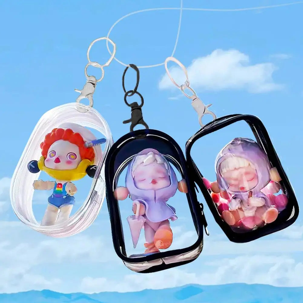 boîtes mystère transparentes accessoires poupées figurines clips personnages stylisés pop art transparentes enfants adolescents