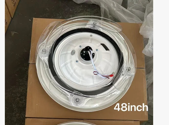 ventilateur led moderne invisible 48 pouces moteur dc grande puissance air pales pliables blanc