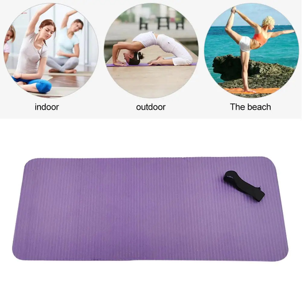 tapis yoga épais 15mm antidérapant bleu gris violet rayures moderne yoga fitness meditation durable