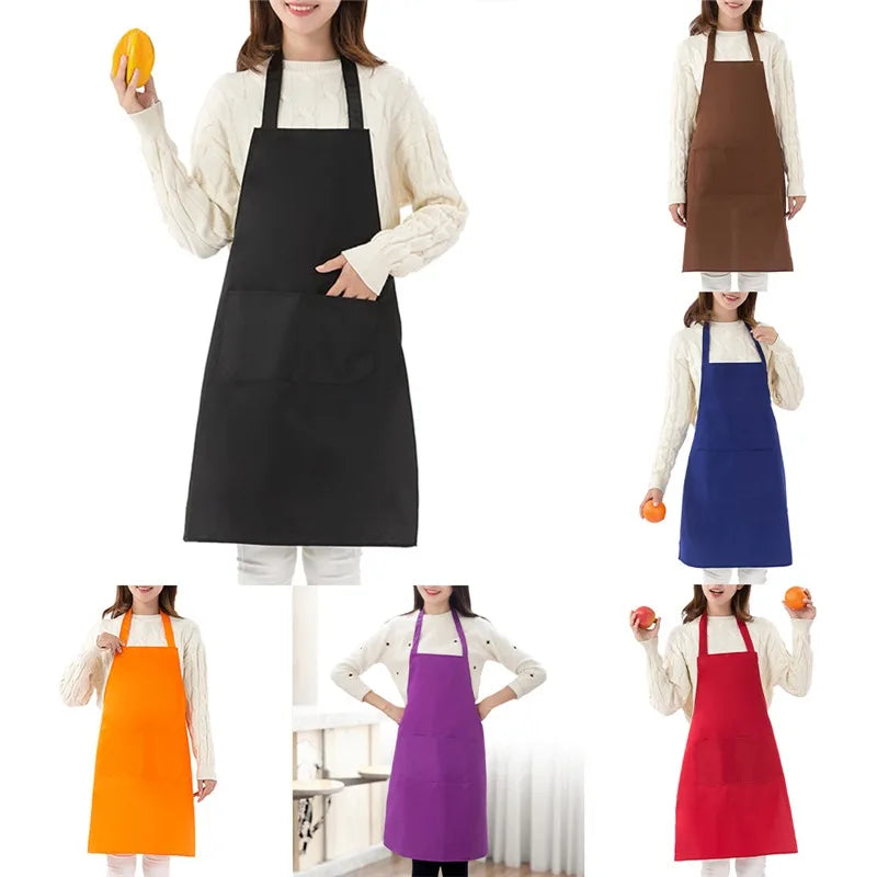 tablier cuisine noir marron bleu marine orange rouge uni classique épaulettes poche avant