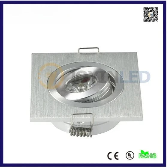 spots led 3w modernes 60x60mm noir blanc finition brossée interrupteur bouton transformateur