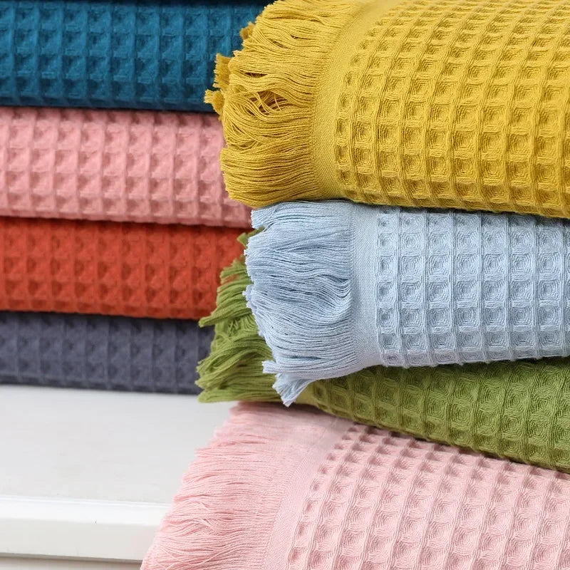 serviette bain coton géométrique rapide moderne multicolore grande taille bleu marine gris rose vert