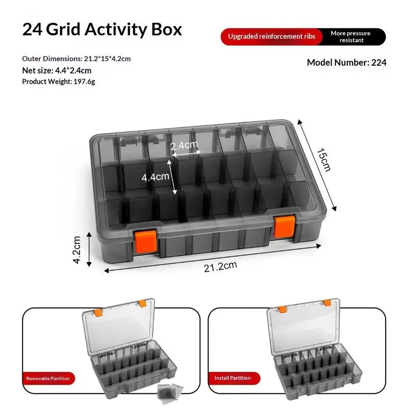 boîtes rangement détachables gris orange modernes compartiments outils bricolage maison organisation bijoux