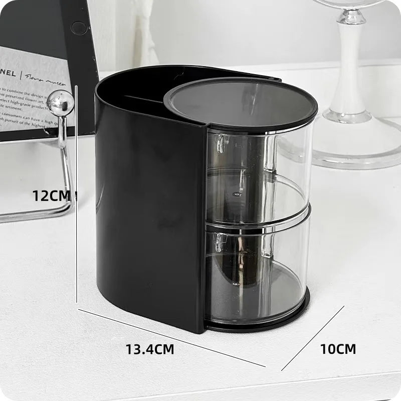 organisateur accessoires coiffure transparent blanc rose noir moderne elastiques pinces brosse cosmétiques rangement