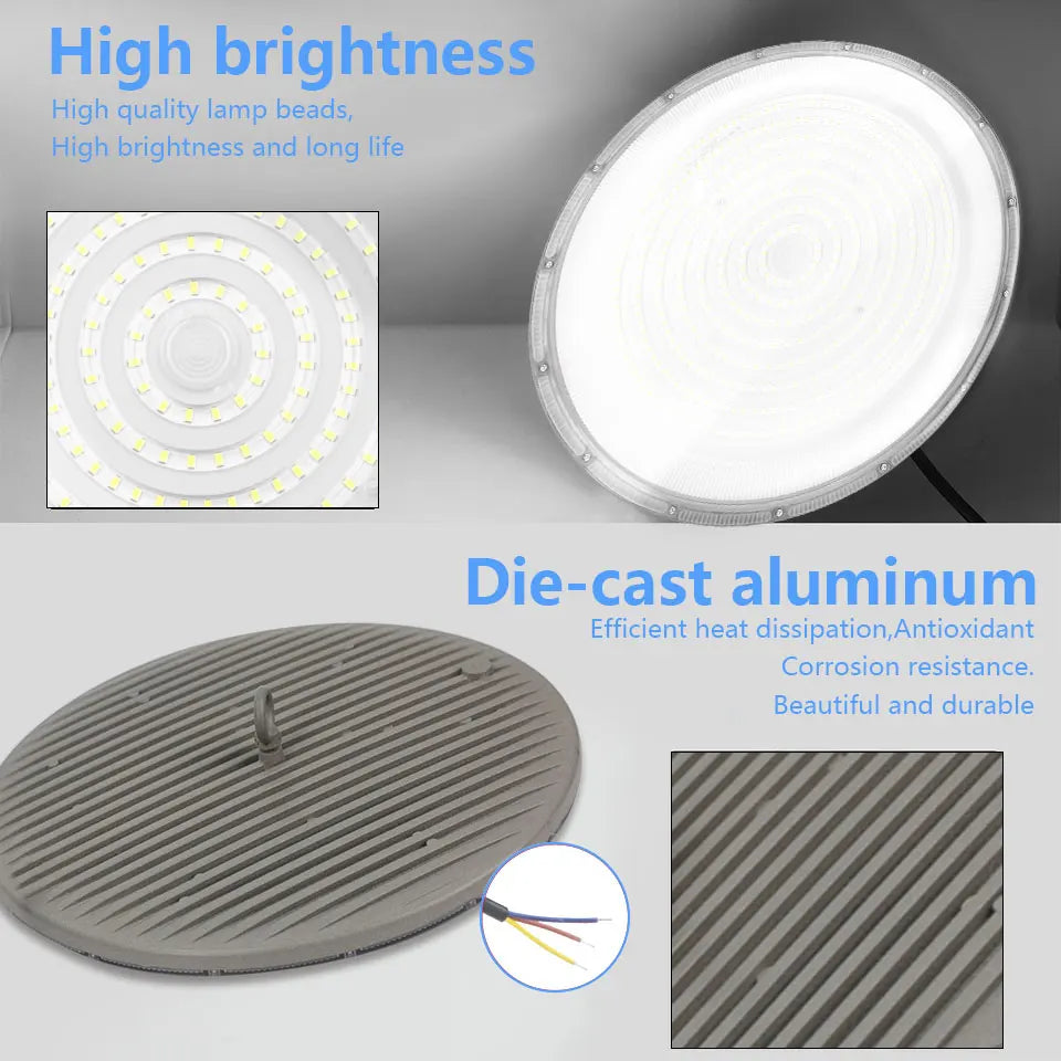 éclairage industriel led ufo haute baie blanc moderne 50w 600w ac85265v