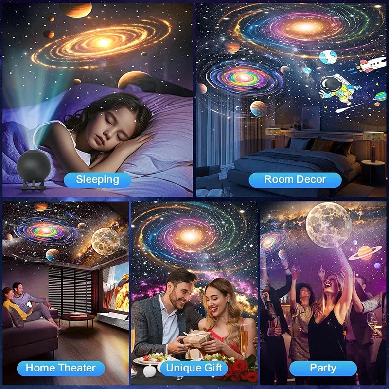 projecteur étoiles galaxy planets astronaute 12 disques interchangeables moderne technologique support rotatif
