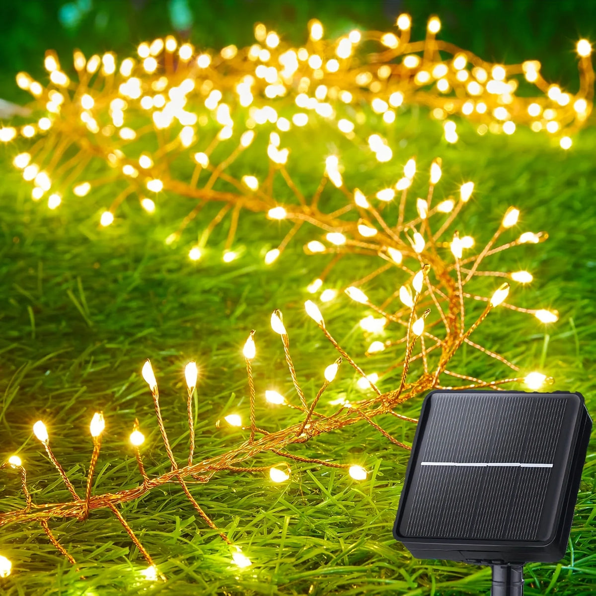 guirlande lumineuse solaire extérieure 200 led multicolore blanc chaud moderne filament festive jardin patio