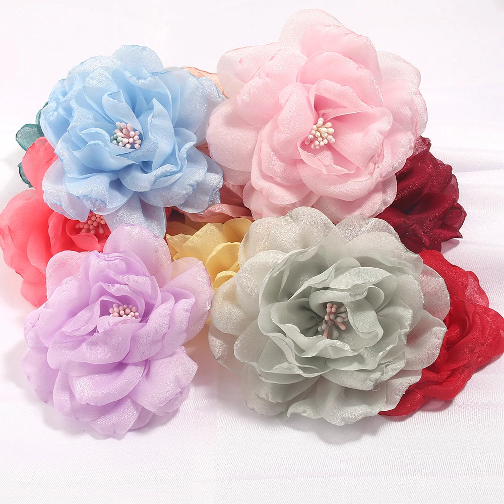 fleurs artificielles organza centre décoration maison extérieur mariage anniversaire baby shower