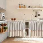 rideau fenêtre maison plaid carreaux cerises beige blanc opacité vintage rustique