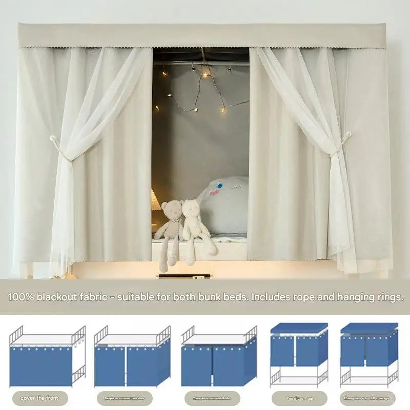 rideau lit beige clair doux moderne anti poussière 1.2m 1.5m 2m