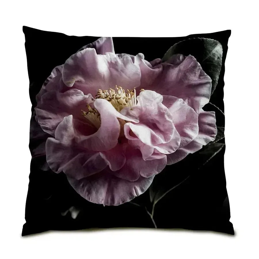 housse coussin violet blanc fleurs papillon moderne 40x40cm 45x45cm 50x50cm 60x60cm polyester