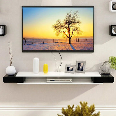 Meuble TV mural minimaliste moderne en bois massif