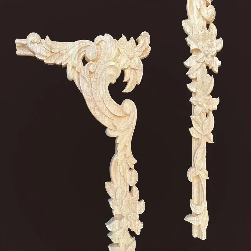ornements décoratifs bois sculpté floral baroque beige clair intérieur décoration mur meuble