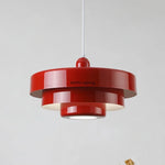 suspension lumineuse moderne pendentif orange noir blanc abat jour rond multi couche opaques fixations