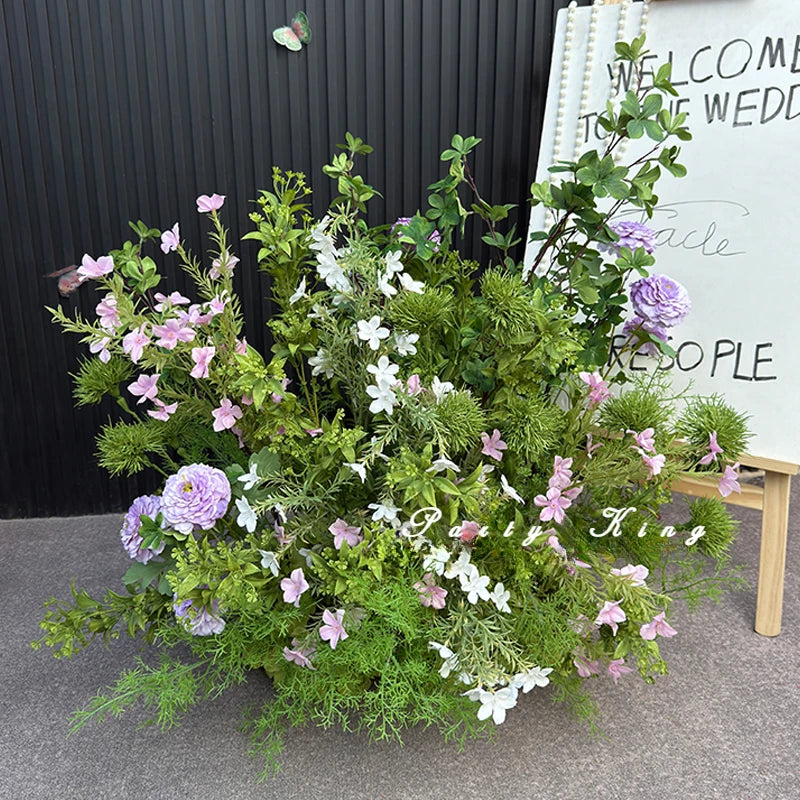 décoration maison naturelle composition florale artificielle feuilles fleurs vert blanc rose rustic styleextérieurintérieur