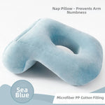 coussin voyage velours jaune bleu gris rose confortable poche mains mousse polyester ergonomique