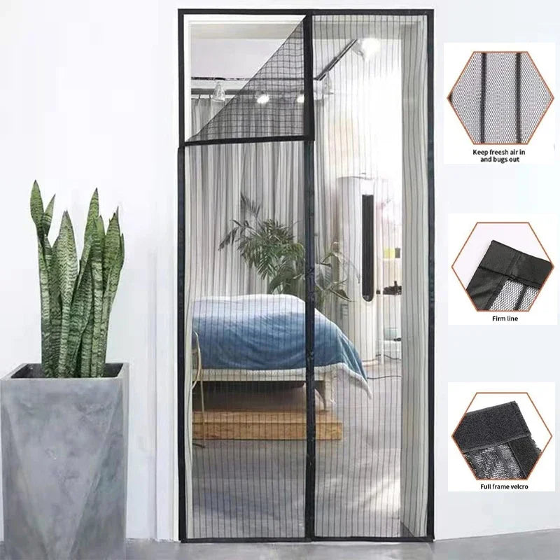 rideau moustiquaire noir velcro anti moustiques porte cuisine 80x210cm 90x210cm moderne